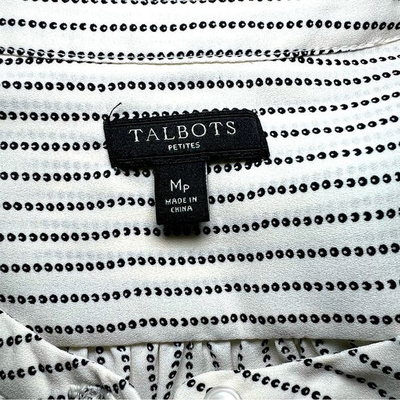 Talbots Long Sleeve Sheer Button Down Blouse Ruffle Accent - Picture 4 of 5